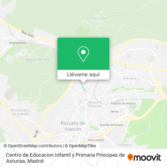 Mapa Centro de Educacion Infantil y Primaria Principes de Asturias
