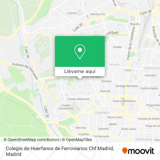 Mapa Colegio de Huerfanos de Ferroviarios Chf Madrid