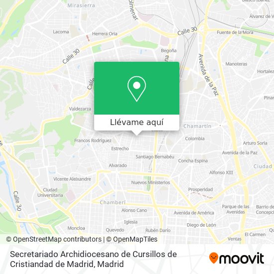 Mapa Secretariado Archidiocesano de Cursillos de Cristiandad de Madrid