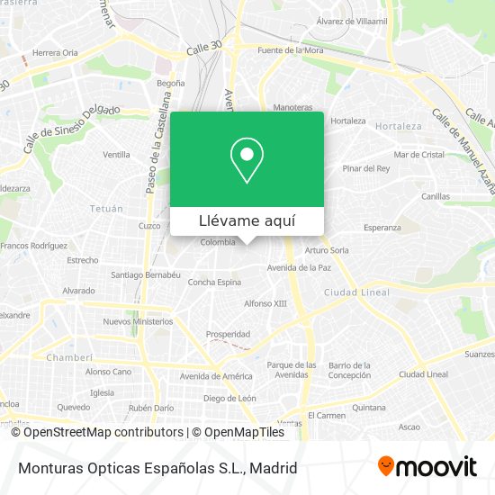 Mapa Monturas Opticas Españolas S.L.