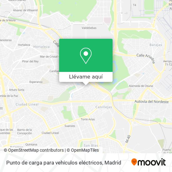 Mapa Punto de carga para vehículos eléctricos