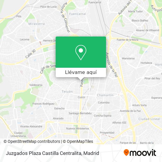 Mapa Juzgados Plaza Castilla Centralita