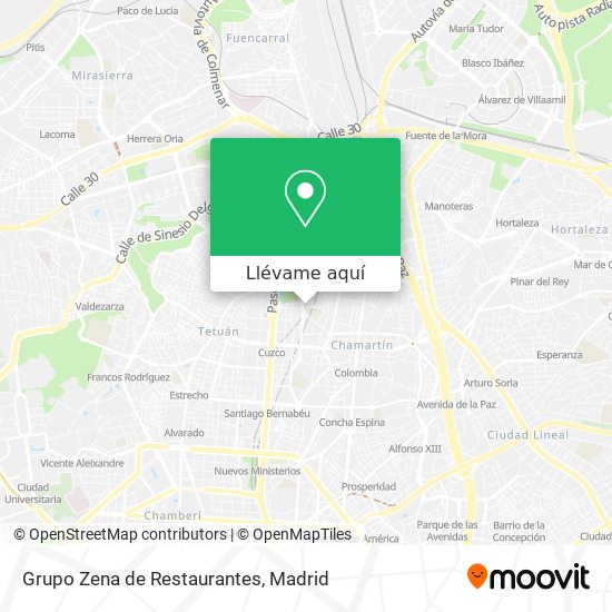 Mapa Grupo Zena de Restaurantes