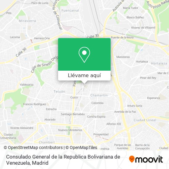 Mapa Consulado General de la Republica Bolivariana de Venezuela
