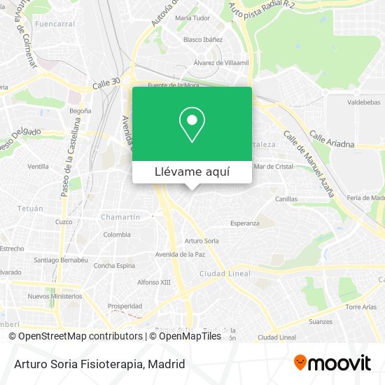 Mapa Arturo Soria Fisioterapia
