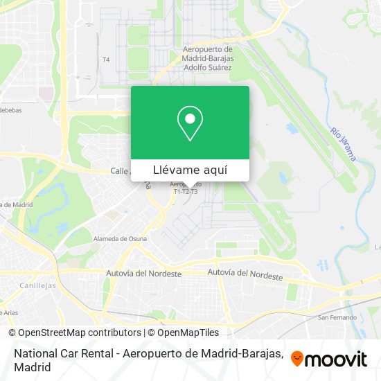 Mapa National Car Rental - Aeropuerto de Madrid-Barajas
