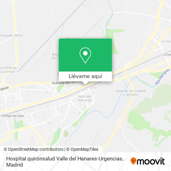 Mapa Hospital quirónsalud Valle del Henares-Urgencias