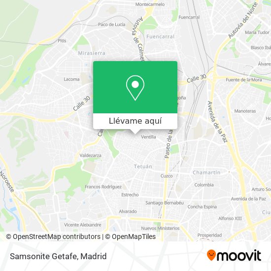 Mapa Samsonite Getafe