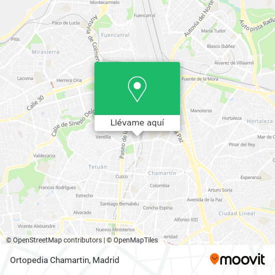 Mapa Ortopedia Chamartin