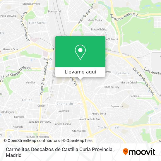 Mapa Carmelitas Descalzos de Castilla Curia Provincial