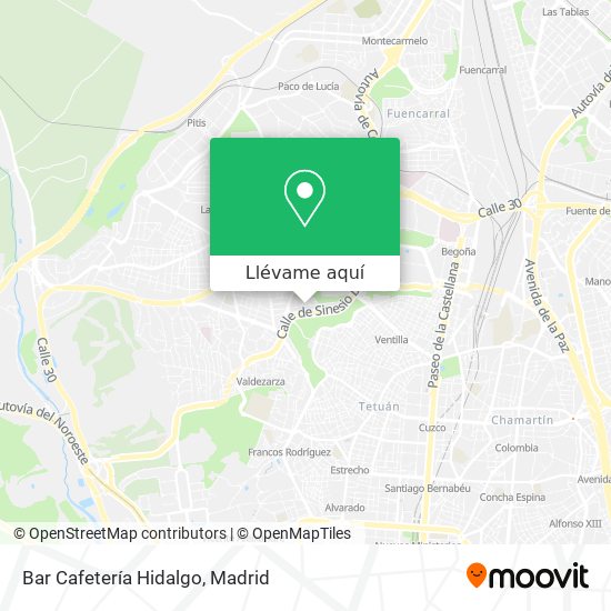 Mapa Bar Cafetería Hidalgo