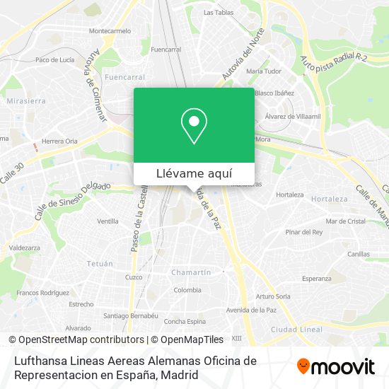 Mapa Lufthansa Lineas Aereas Alemanas Oficina de Representacion en España