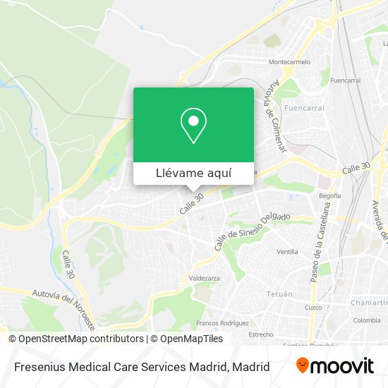 Mapa Fresenius Medical Care Services Madrid