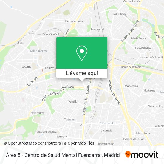 Mapa Área 5 - Centro de Salud Mental Fuencarral