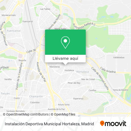 Mapa Instalación Deportiva Municipal Hortaleza