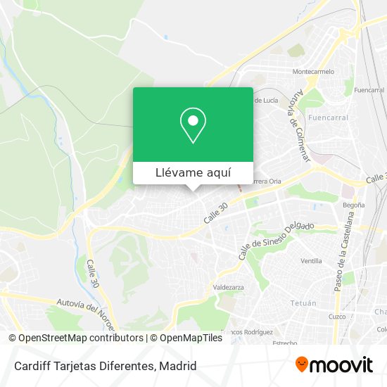 Mapa Cardiff Tarjetas Diferentes