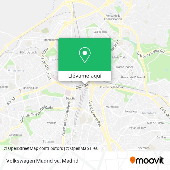 Mapa Volkswagen Madrid sa
