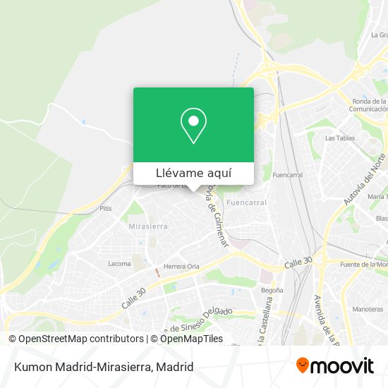 Mapa Kumon Madrid-Mirasierra