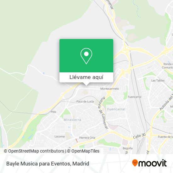 Mapa Bayle Musica para Eventos