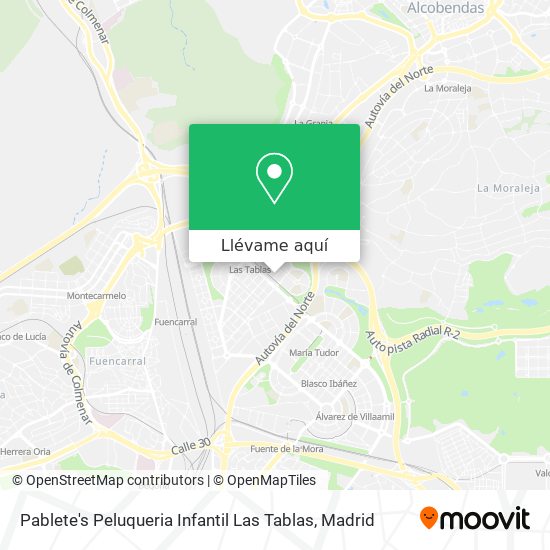 Mapa Pablete's Peluqueria Infantil Las Tablas