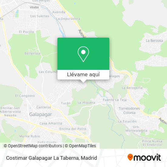 Mapa Costimar Galapagar La Taberna