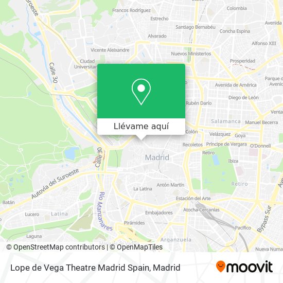 Mapa Lope de Vega Theatre Madrid Spain