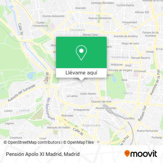 Mapa Pensión Apolo XI Madrid