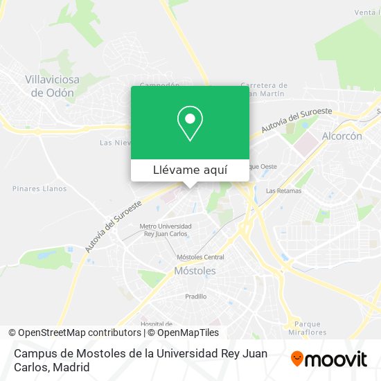 Mapa Campus de Mostoles de la Universidad Rey Juan Carlos