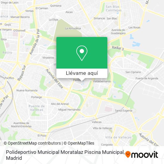 Mapa Polideportivo Municipal Moratalaz Piscina Municipal