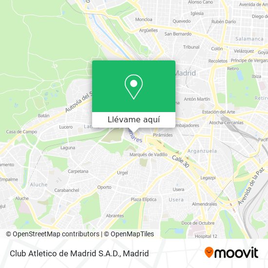 Mapa Club Atletico de Madrid S.A.D.