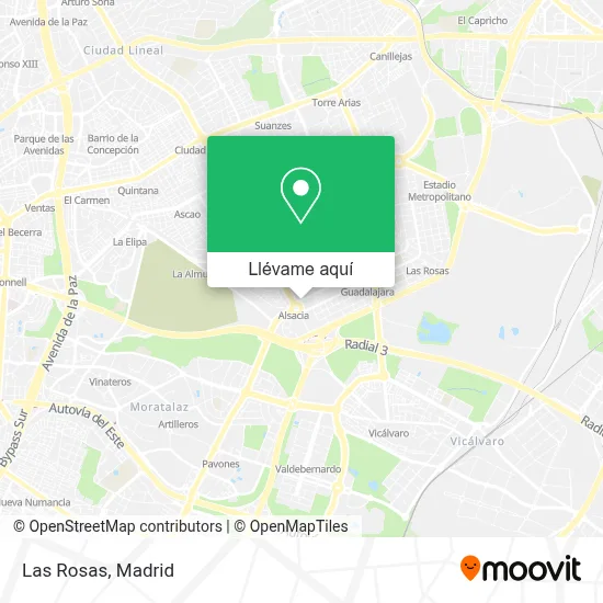 ¿Cómo llegar a Las Rosas en Madrid en metro, autobús o tren?