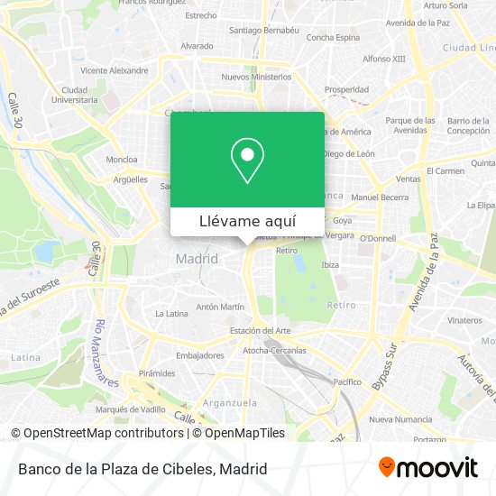 Mapa Banco de la Plaza de Cibeles