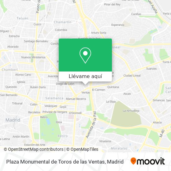 Mapa Plaza Monumental de Toros de las Ventas