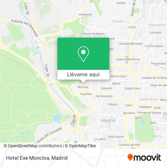 Mapa Hotel Exe Moncloa