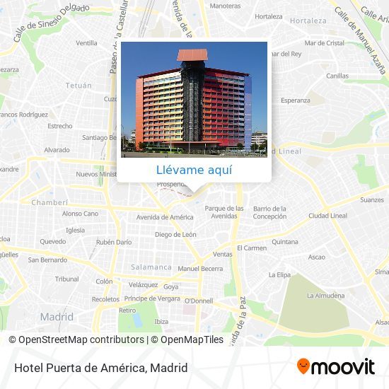 Mapa Hotel Puerta de América