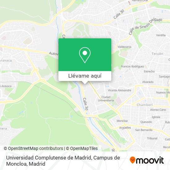 Mapa Universidad Complutense de Madrid, Campus de Moncloa