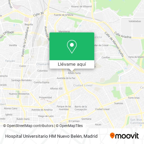 Mapa Hospital Universitario HM Nuevo Belén