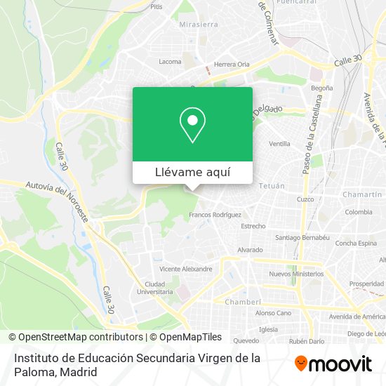 Mapa Instituto de Educación Secundaria Virgen de la Paloma