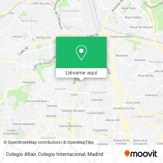 Mapa Colegio Altair, Colegio Internacional