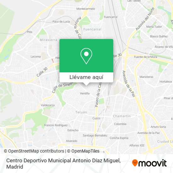 Mapa Centro Deportivo Municipal Antonio Díaz Miguel