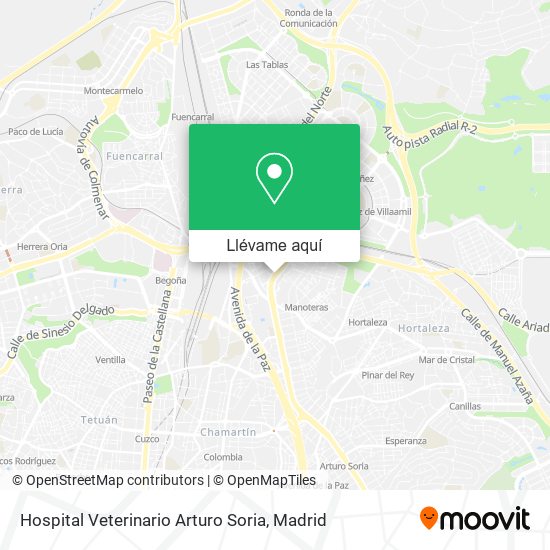 Mapa Hospital Veterinario Arturo Soria