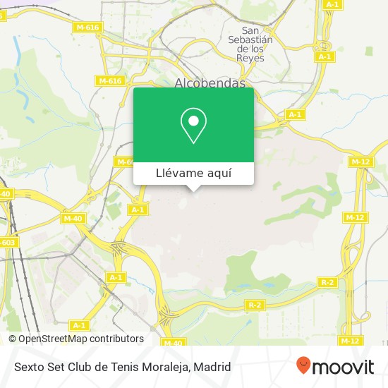 Mapa Sexto Set Club de Tenis Moraleja