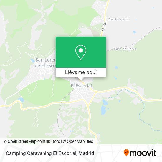 Mapa Camping Caravaning El Escorial