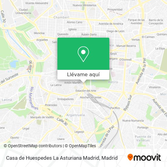 Mapa Casa de Huespedes La Asturiana Madrid