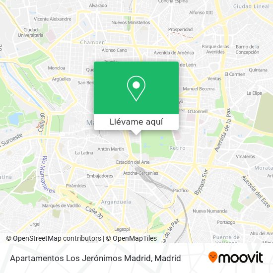 Mapa Apartamentos Los Jerónimos Madrid