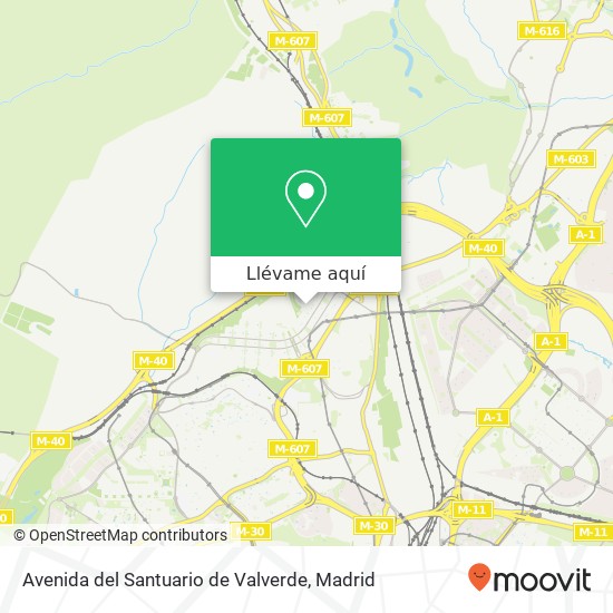 Mapa Avenida del Santuario de Valverde