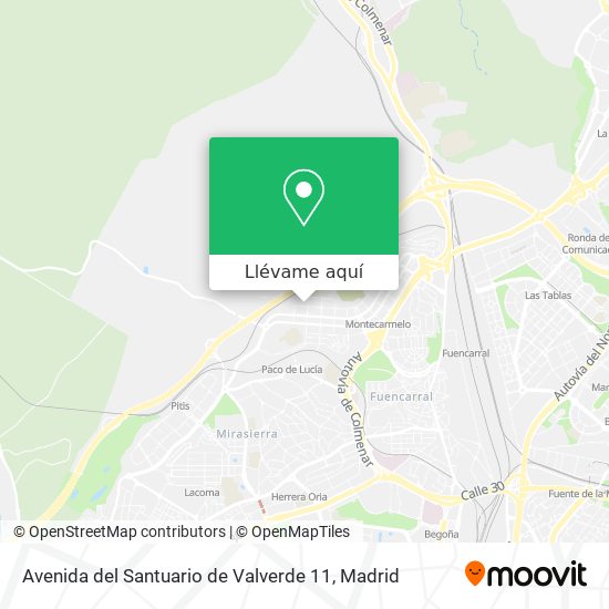 Mapa Avenida del Santuario de Valverde 11