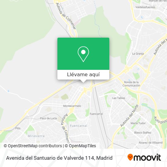 Mapa Avenida del Santuario de Valverde 114