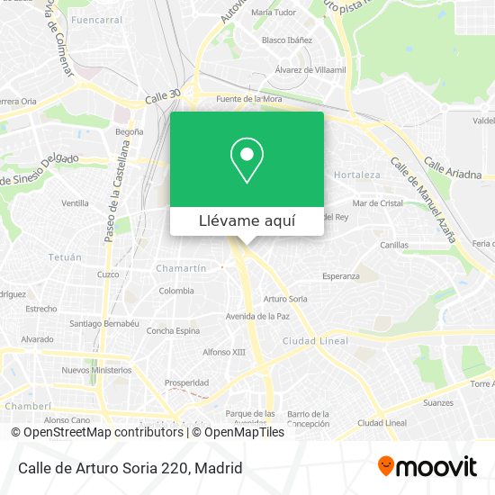 Mapa Calle de Arturo Soria 220