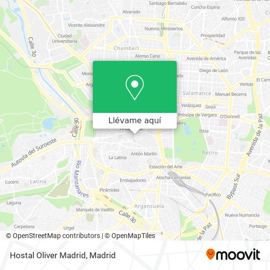 Mapa Hostal Oliver Madrid